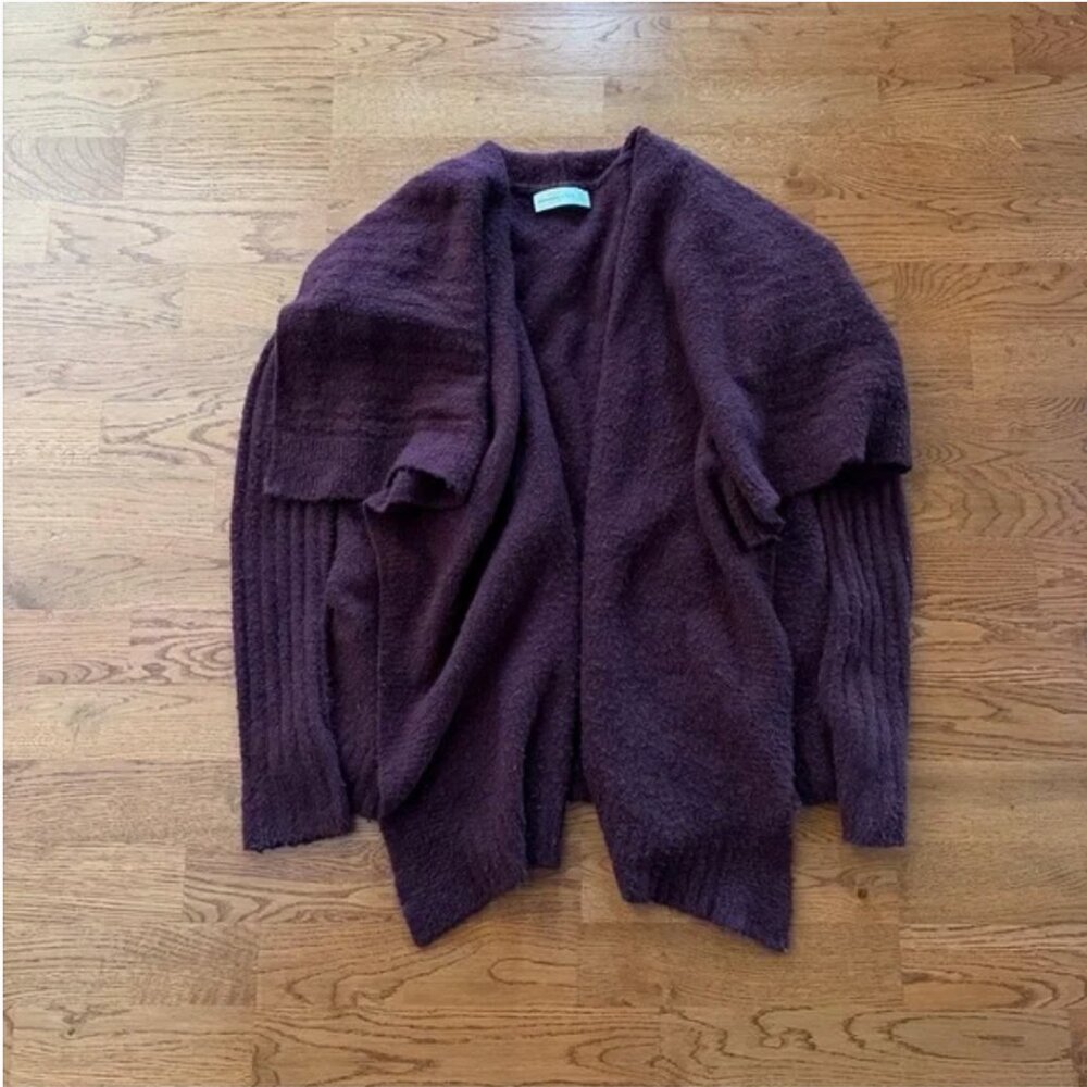 Abercrombie Cardigan Sweater Women Knit Open Burgundy Maroon Shawl Collar XS